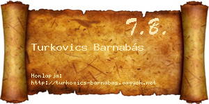 Turkovics Barnabás névjegykártya