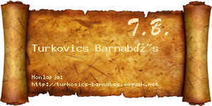 Turkovics Barnabás névjegykártya