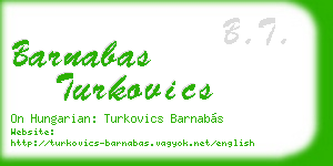 barnabas turkovics business card