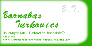 barnabas turkovics business card